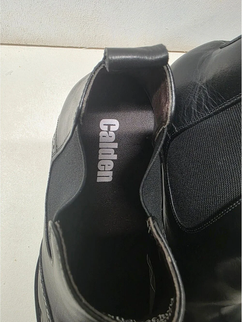 Calden K28802 Men’s Size 9 Black Leather Elevator Boots Wingtip 3